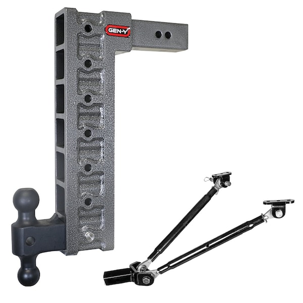 MEGA-DUTY 2.5 Shank 18 Drop 3K TW 21K Hitch & GH-061 Dual-Ball & GH-0101 Stabilizer Kit